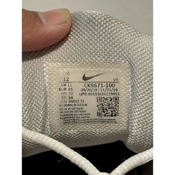 Nike Mens Air VaporMax 360 Sz 12 Triple White Reflect Silver CK9671-100 2020 - Picture 14 of 14